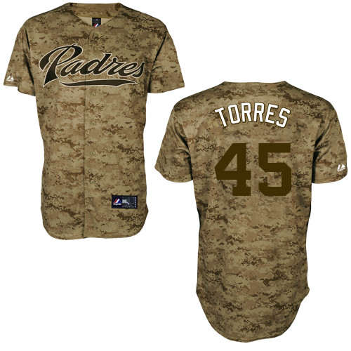 Alex Torres #45 mlb Jersey-San Diego Padres Women's Authentic Camo Baseball Jersey